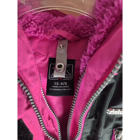 Zeroxposur 3-in-1 WINTER Snow JACKET Ski GIRLS Sz 4-5 XS Black Pink NEW W/ TAGS - Picture 4 of 13